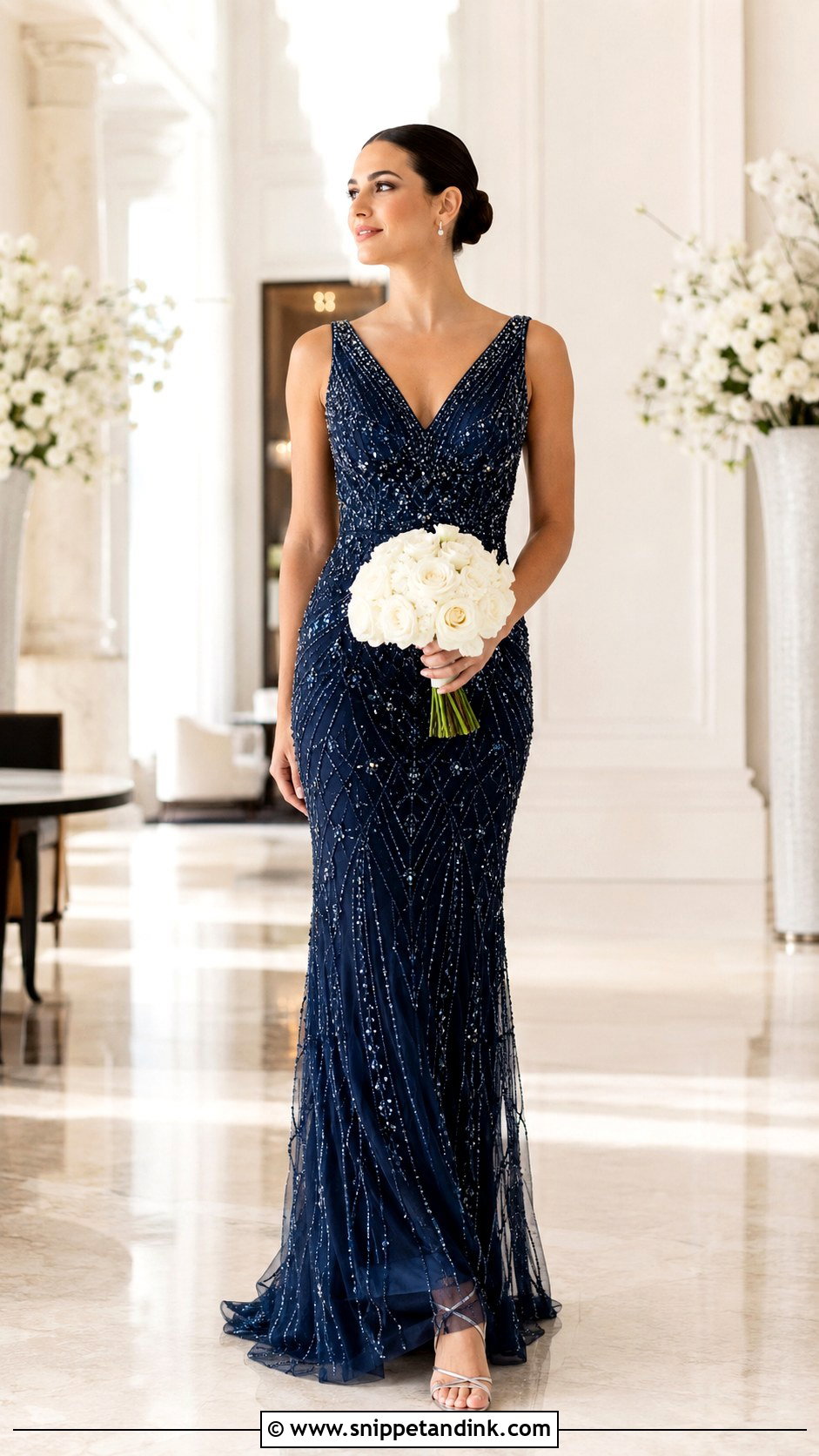 Dark Blue Wedding Dress With Beading - Snippet and Ink - 25 Dark Blue Wedding Dress Ideas