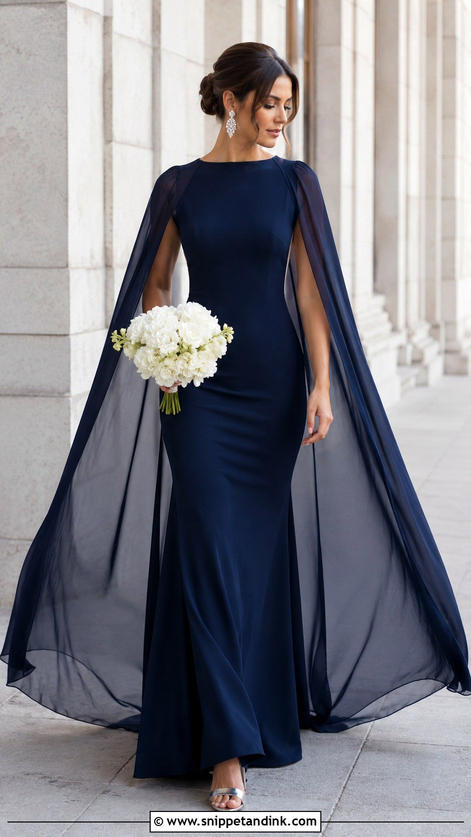 Dark Blue Wedding Dress With Cape - Snippet and Ink - 25 Dark Blue Wedding Dress Ideas