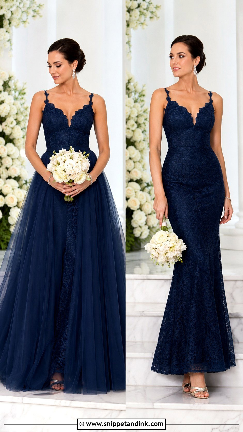 Dark Blue Wedding Dress With Detachable Skirt - Snippet and Ink - 25 Dark Blue Wedding Dress Ideas