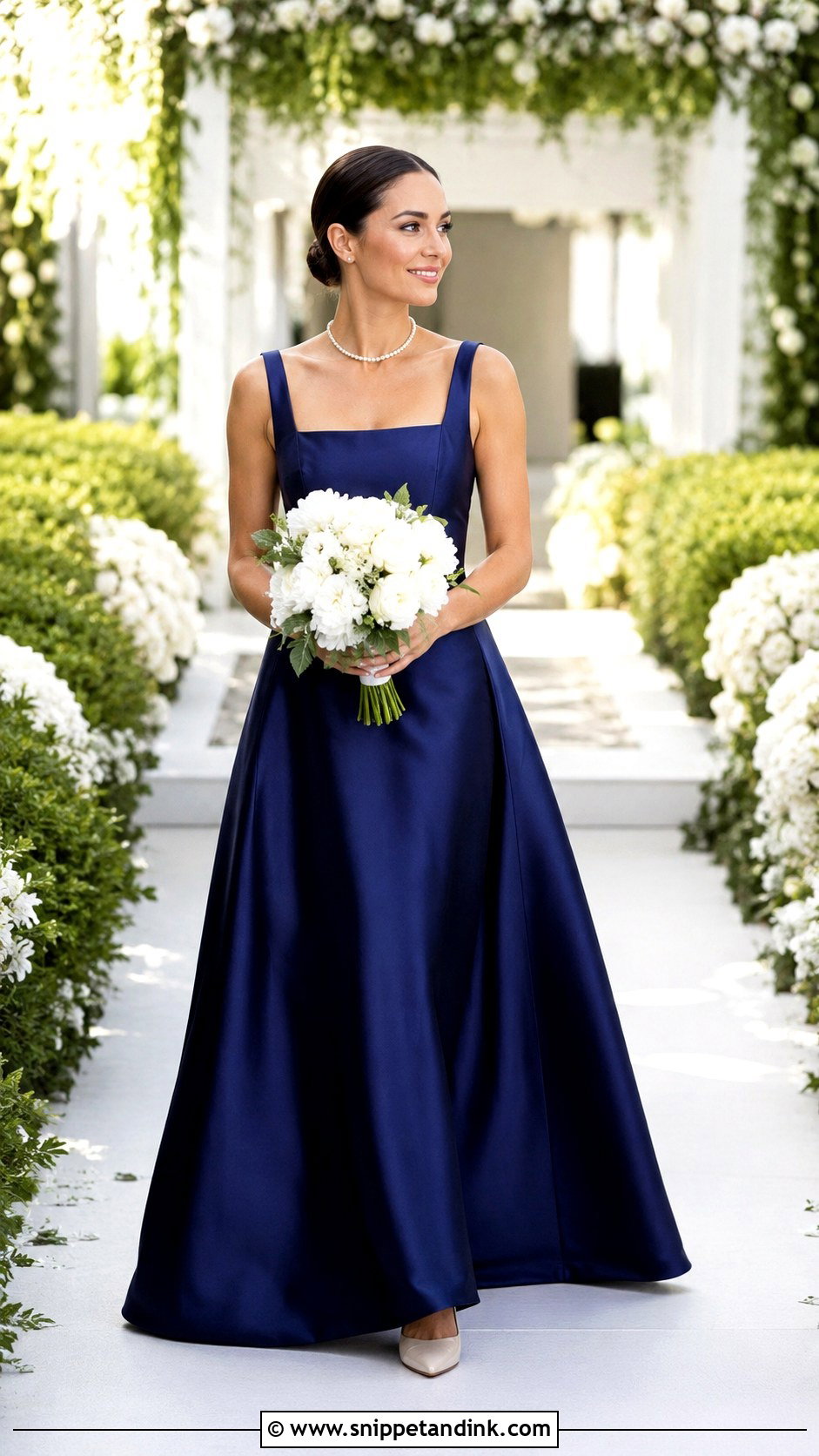 Dark Blue Wedding Dress With Square Neck - Snippet and Ink - 25 Dark Blue Wedding Dress Ideas