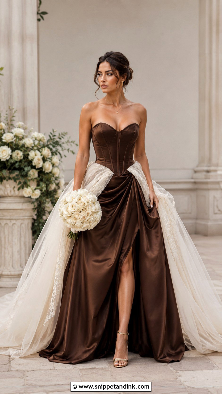 Dark Brown Corset Wedding Dress - Snippet and Ink - 20 Dark Brown Wedding Dress Ideas