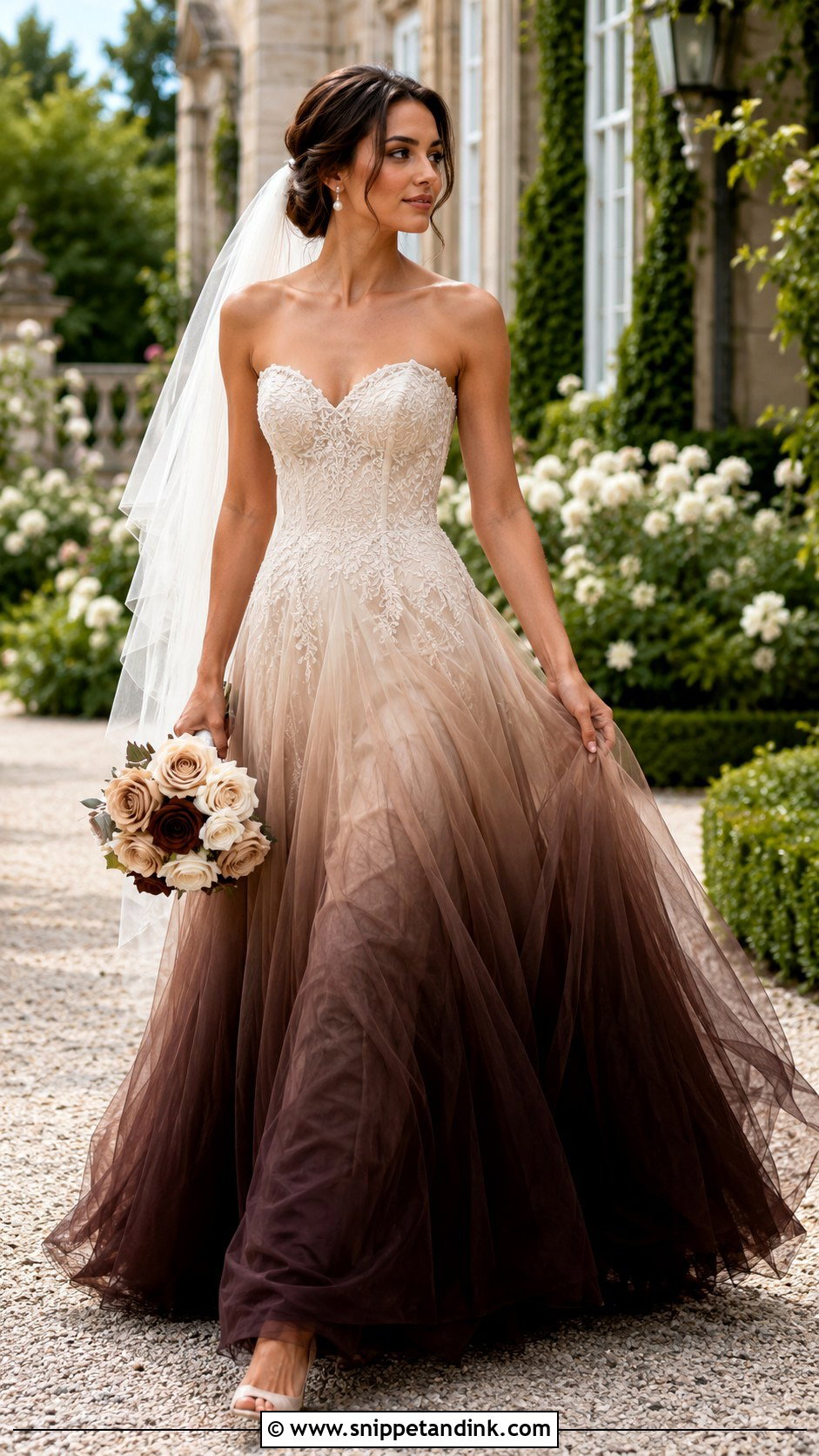 Dark Brown Ombre Wedding Dress - Snippet and Ink - 20 Dark Brown Wedding Dress Ideas