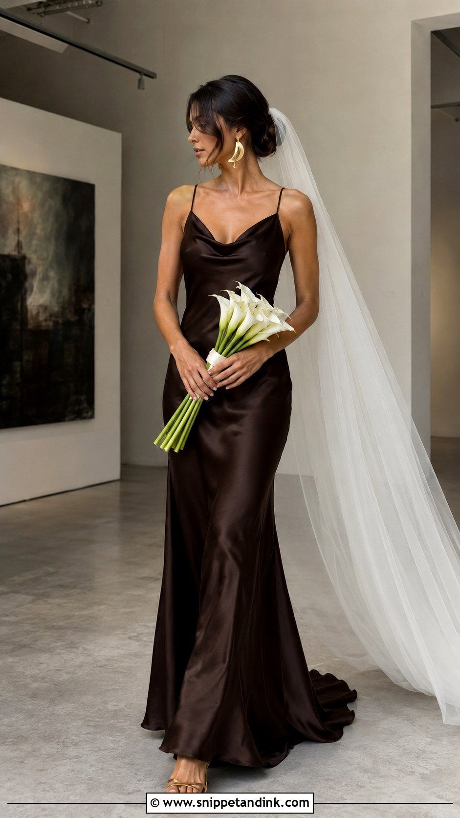 Dark Brown Slip Wedding Dress - Snippet and Ink - 20 Dark Brown Wedding Dress Ideas