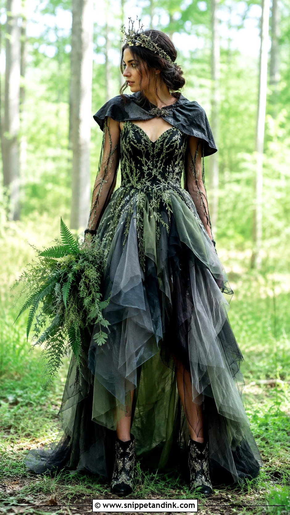 Dark Fairy Layered Wedding Dress - Snippet and Ink - 20 Dark Fantasy Wedding Dress Ideas