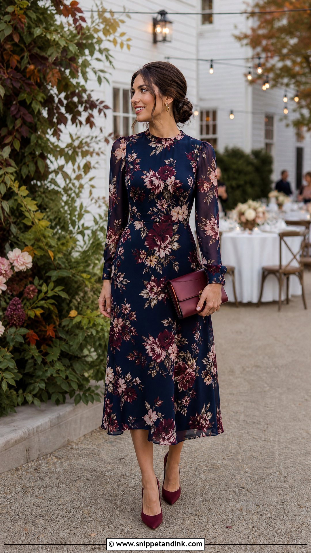 Dark Floral Dress for a Friends Wedding - Snippet and Ink - 25 Dress for Friends Wedding Ideas