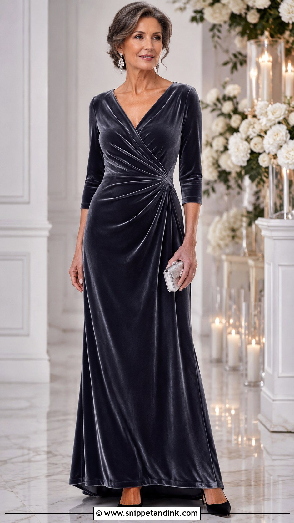 Dark Gray Velvet Gown - Snippet and Ink - 20 Gray Gown for Principal Sponsors Ideas