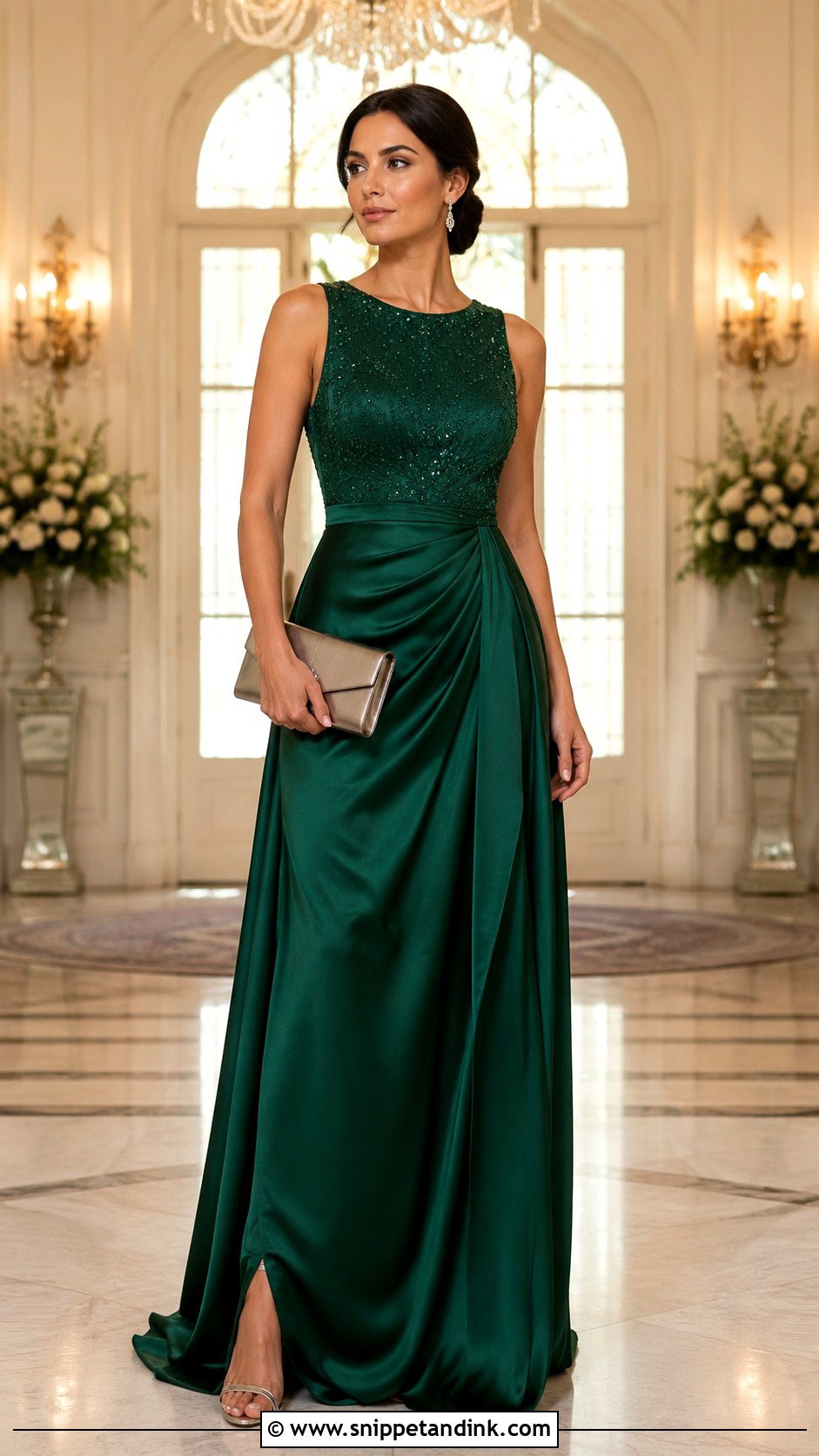 Dark Green Beaded Black Tie Wedding Dress - Snippet and Ink - 20 Dark Green Wedding Dress Outfit Ideas