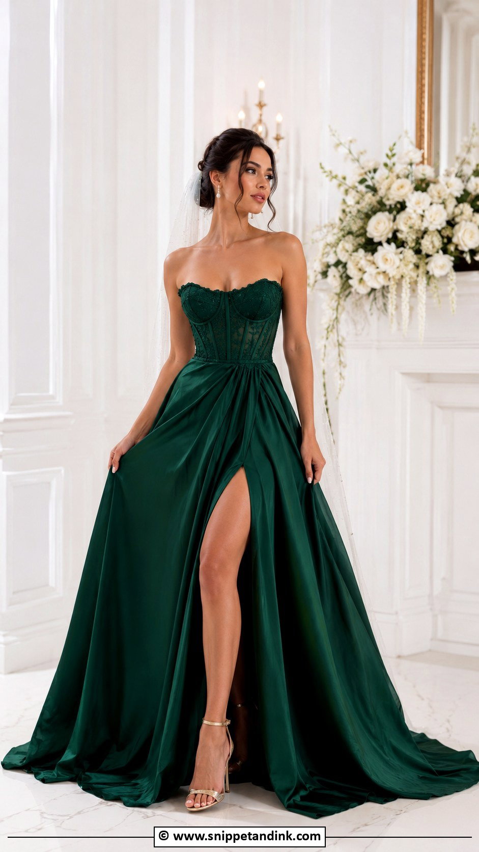 Dark Green Corset Wedding Dress - Snippet and Ink - 25 Dark Green Wedding Dress Ideas