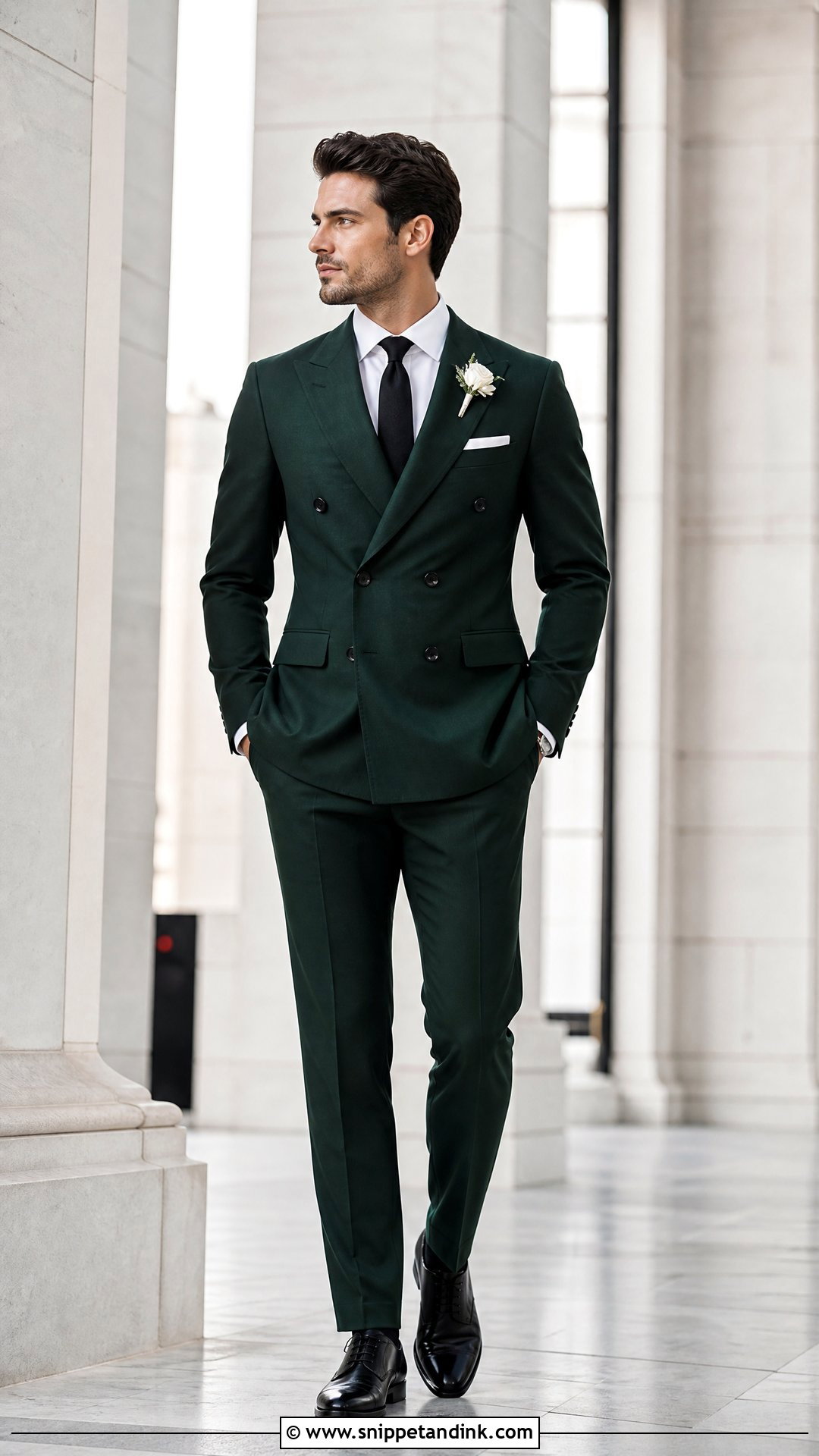 Dark Green Double Breasted Wedding Suit - Snippet and Ink - 25 Dark Green Wedding Suit Ideas