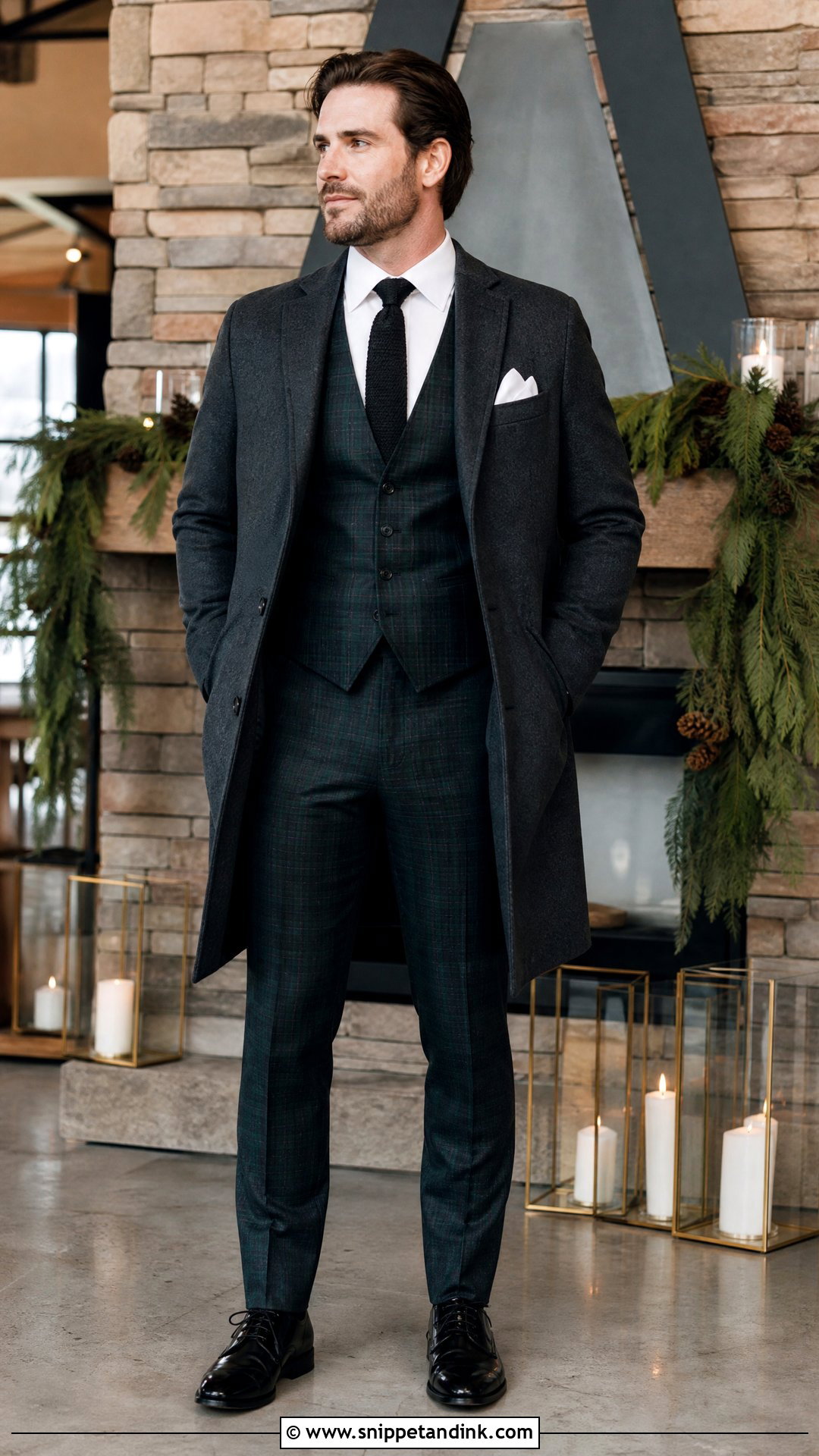 Dark Green Plaid Winter Wedding Suit - Snippet and Ink - 20 Winter Wedding Suit Ideas