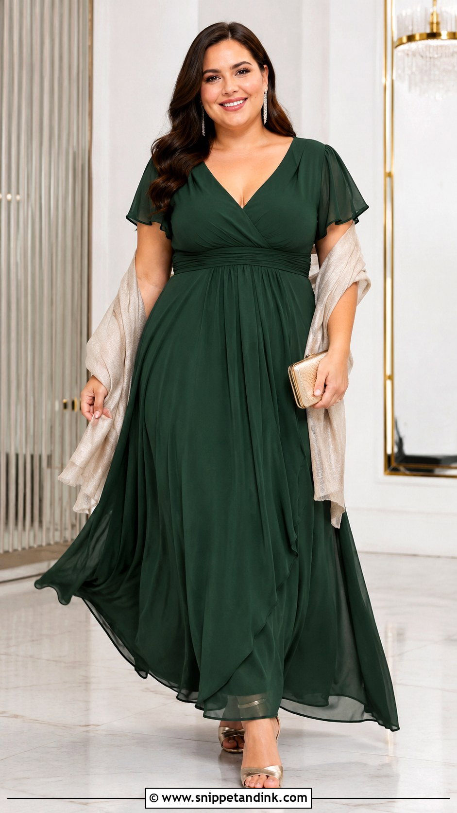 Dark Green Plus Size Empire Waist Wedding Dress - Snippet and Ink - 20 Dark Green Wedding Dress Outfit Ideas