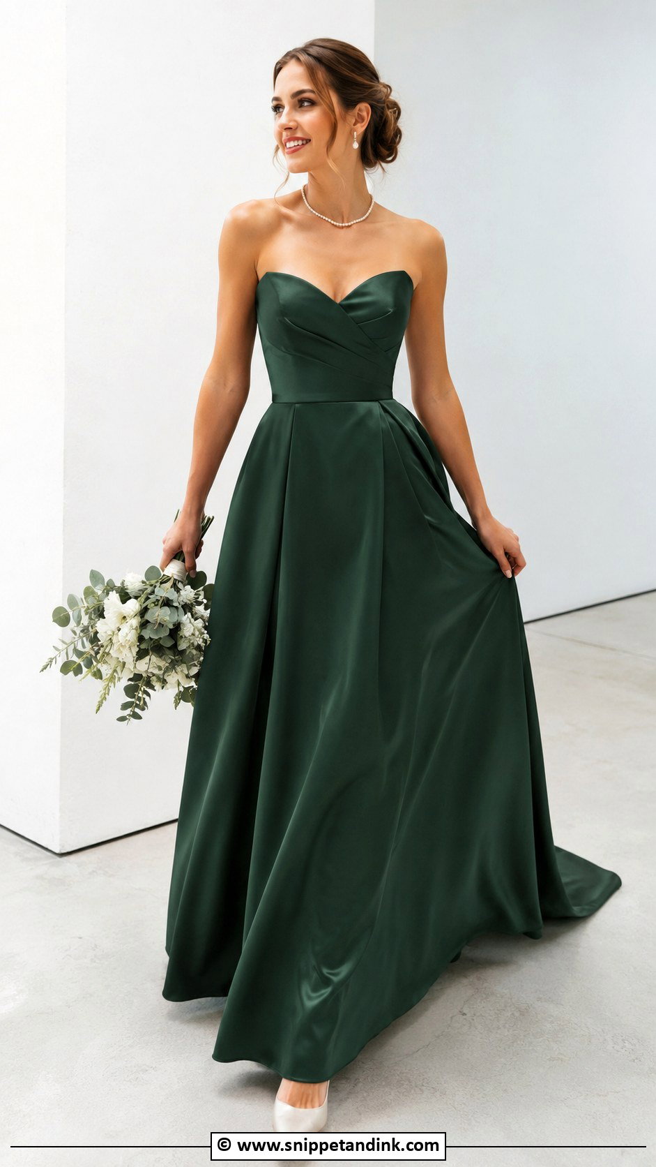 Dark Green Strapless Wedding Dress - Snippet and Ink - 25 Dark Green Wedding Dress Ideas