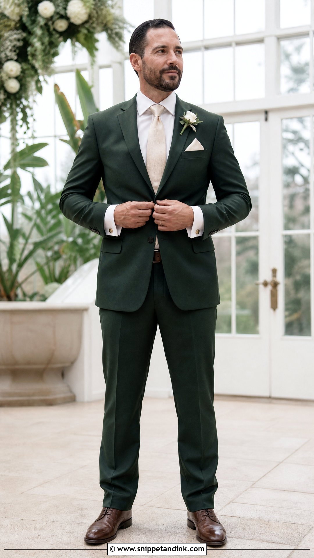 Dark Green Suit Father Wedding Outfit - Snippet and Ink - 20 Wedding Outfit for Father Ideas