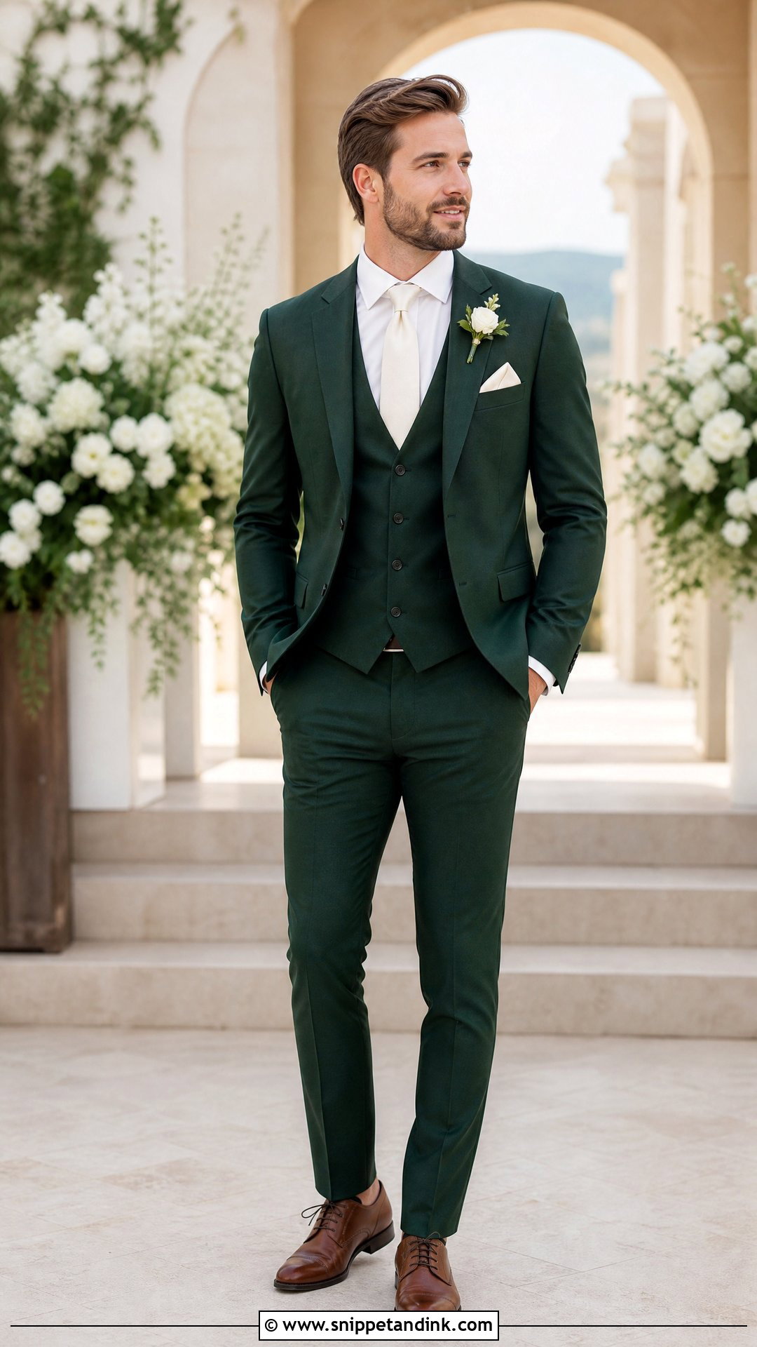 Dark Green Three Piece Wedding Suit - Snippet and Ink - 25 Dark Green Wedding Suit Ideas