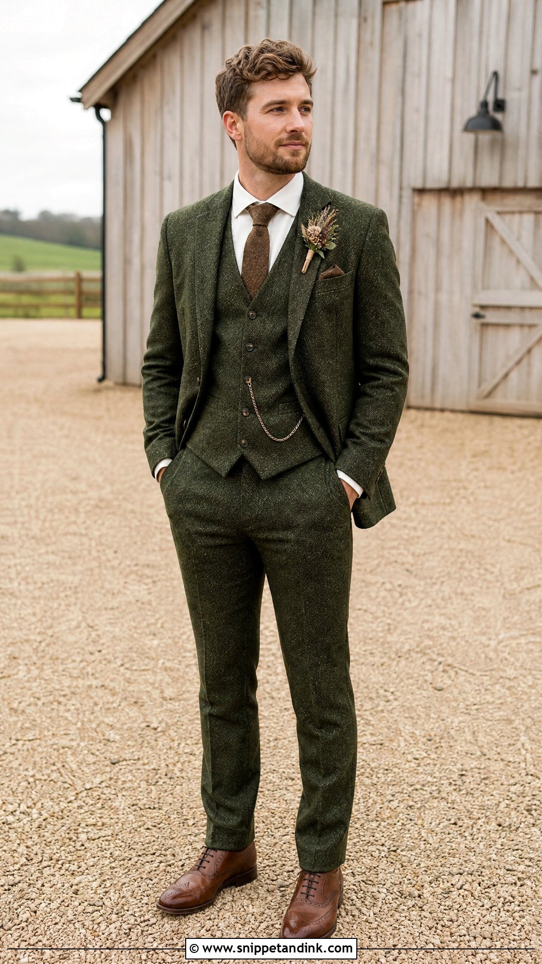 Dark Green Tweed Wedding Suit - Snippet and Ink - 25 Dark Green Wedding Suit Ideas