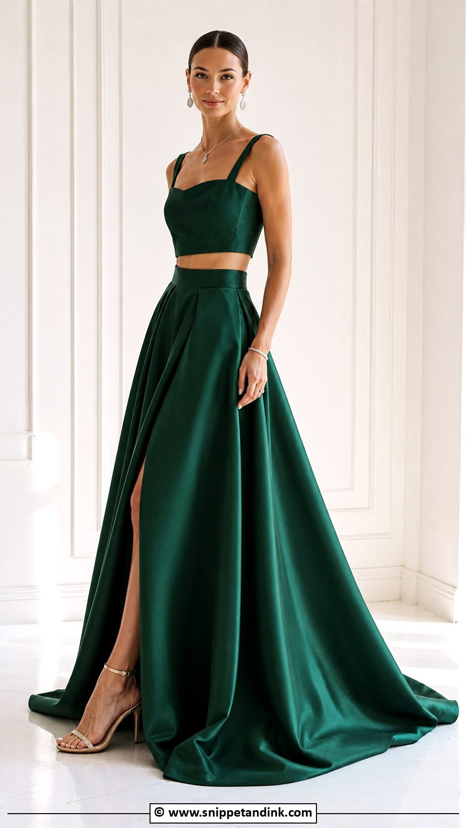 Dark Green Two Piece Wedding Dress - Snippet and Ink - 25 Dark Green Wedding Dress Ideas