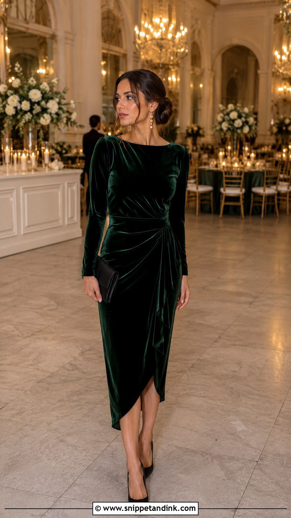 Dark Green Velvet Dress For Wedding - Snippet and Ink - 25 Green Dresses for Wedding