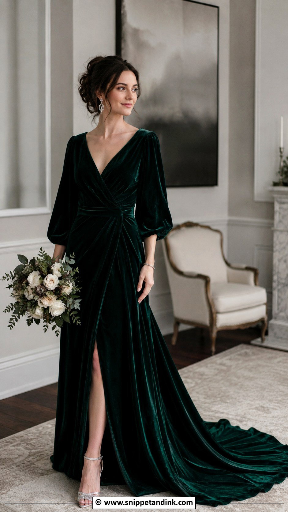Dark Green Velvet Wedding Dress - Snippet and Ink - 25 Dark Green Wedding Dress Ideas