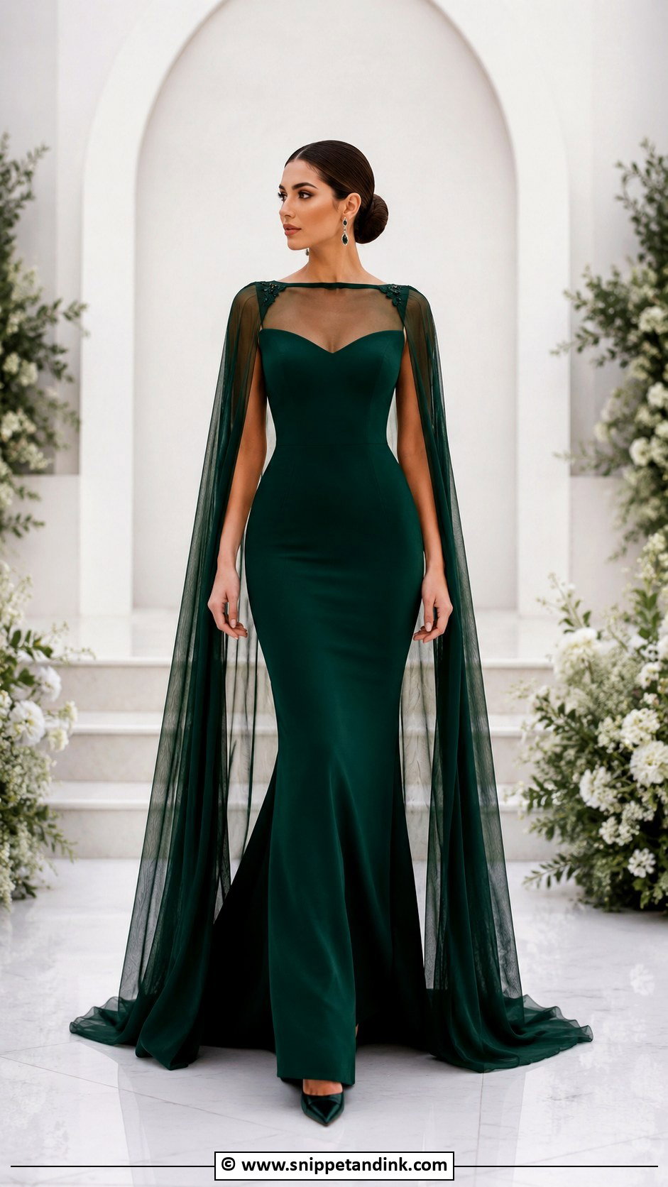 Dark Green Wedding Dress With Cape - Snippet and Ink - 25 Dark Green Wedding Dress Ideas