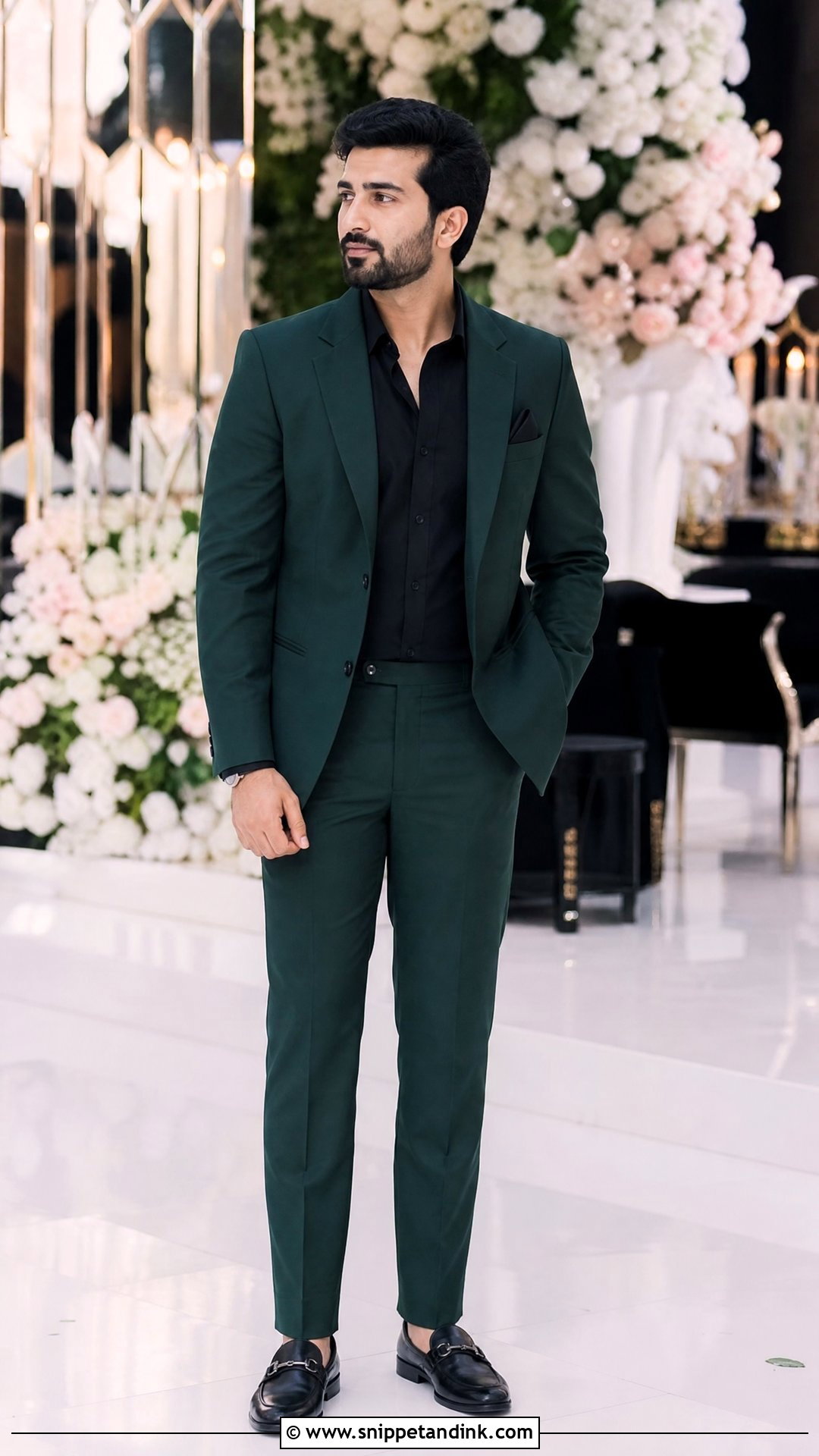 Dark Green Wedding Suit With Black Shirt - Snippet and Ink - 25 Dark Green Wedding Suit Ideas