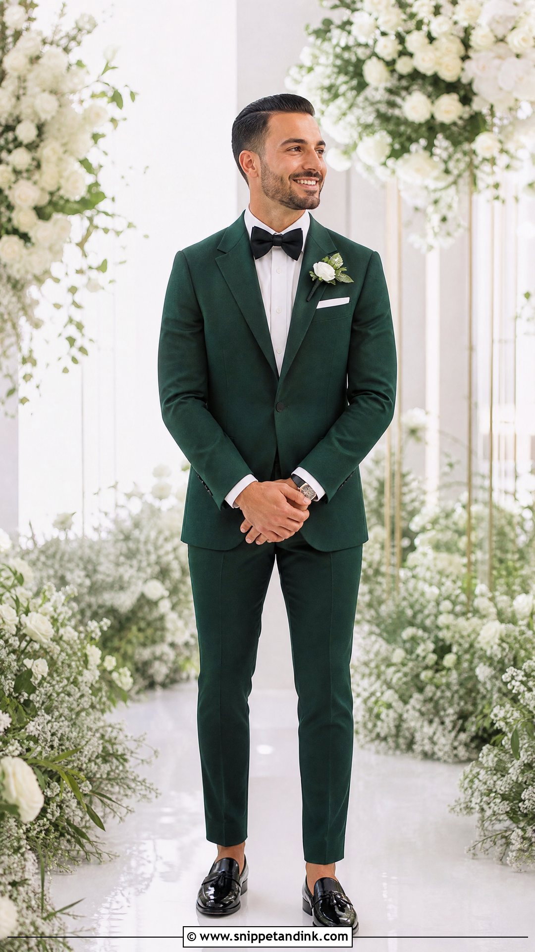 Dark Green Wedding Suit With Bow Tie - Snippet and Ink - 25 Dark Green Wedding Suit Ideas