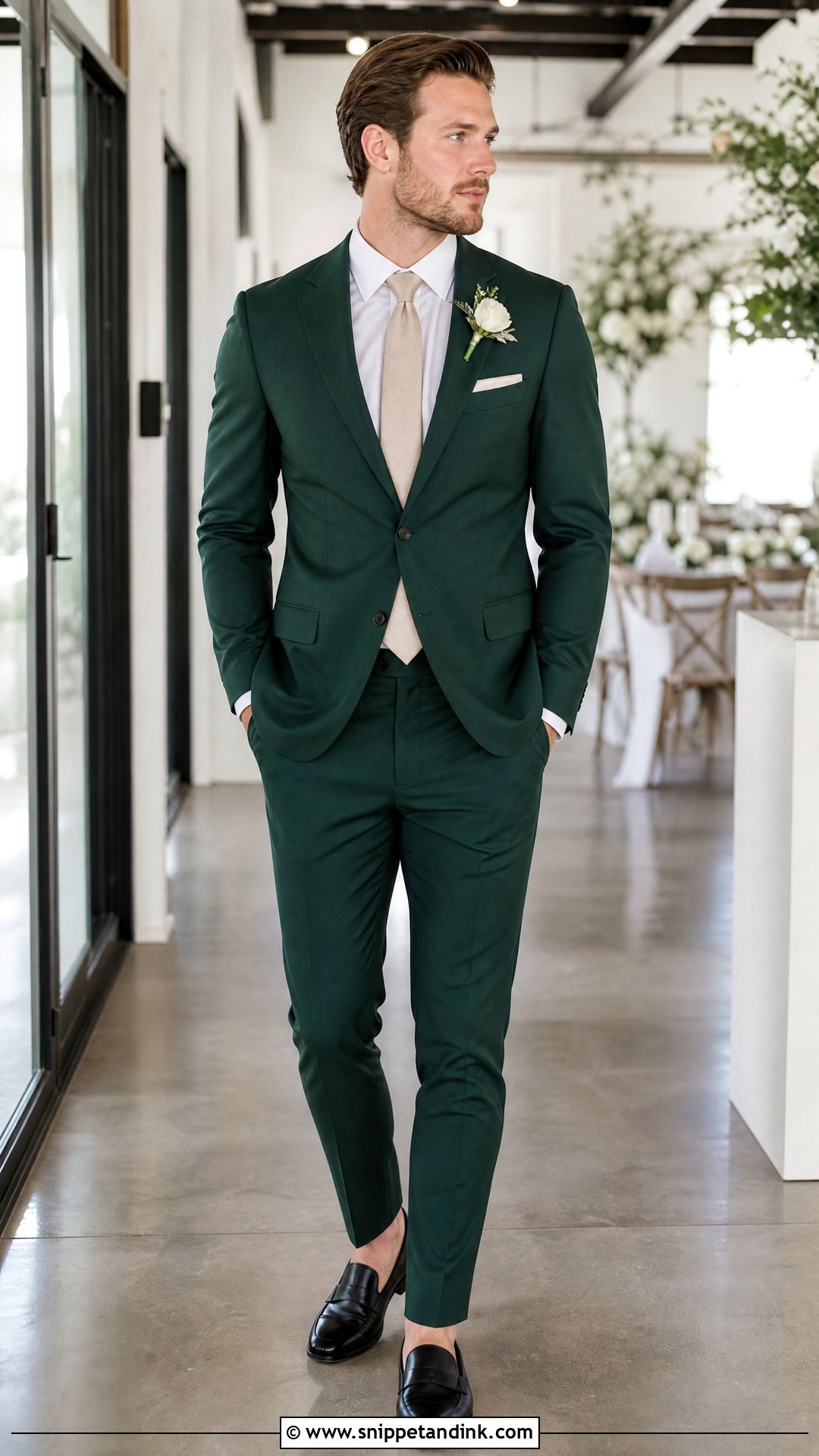 Dark Green Wedding Suit With Loafers - Snippet and Ink - 25 Dark Green Wedding Suit Ideas