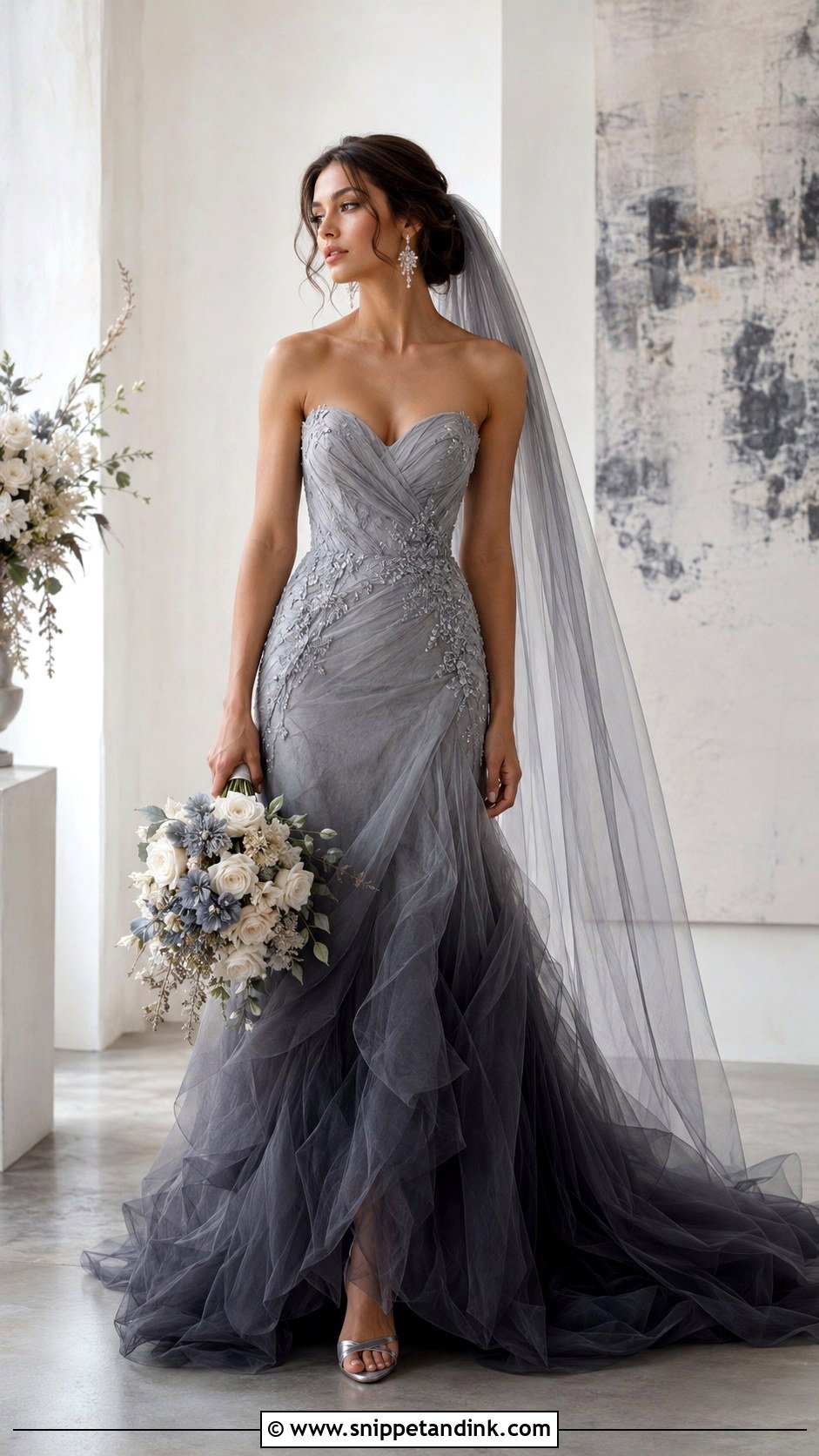 Dark Grey Ombre Wedding Dress - Snippet and Ink - 20 Dark Grey Wedding Dress Ideas