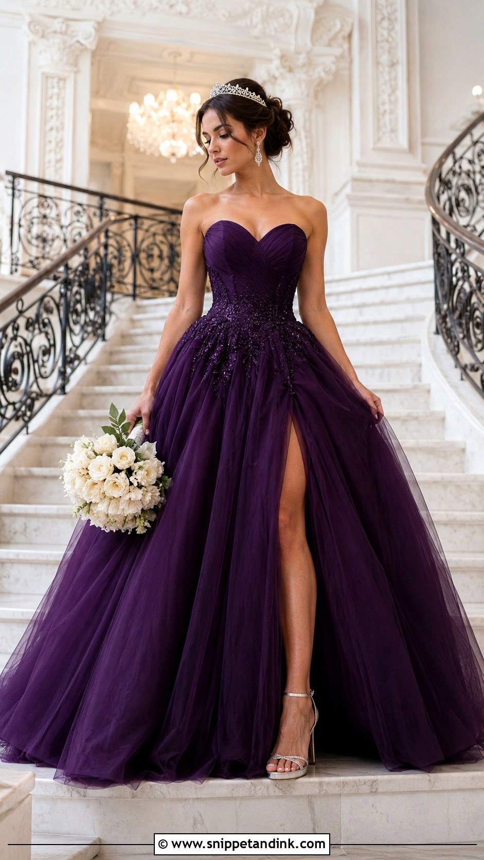 Dark Purple Ball Gown Wedding Dress - Snippet and Ink - 25 Dark Purple Wedding Dress Ideas
