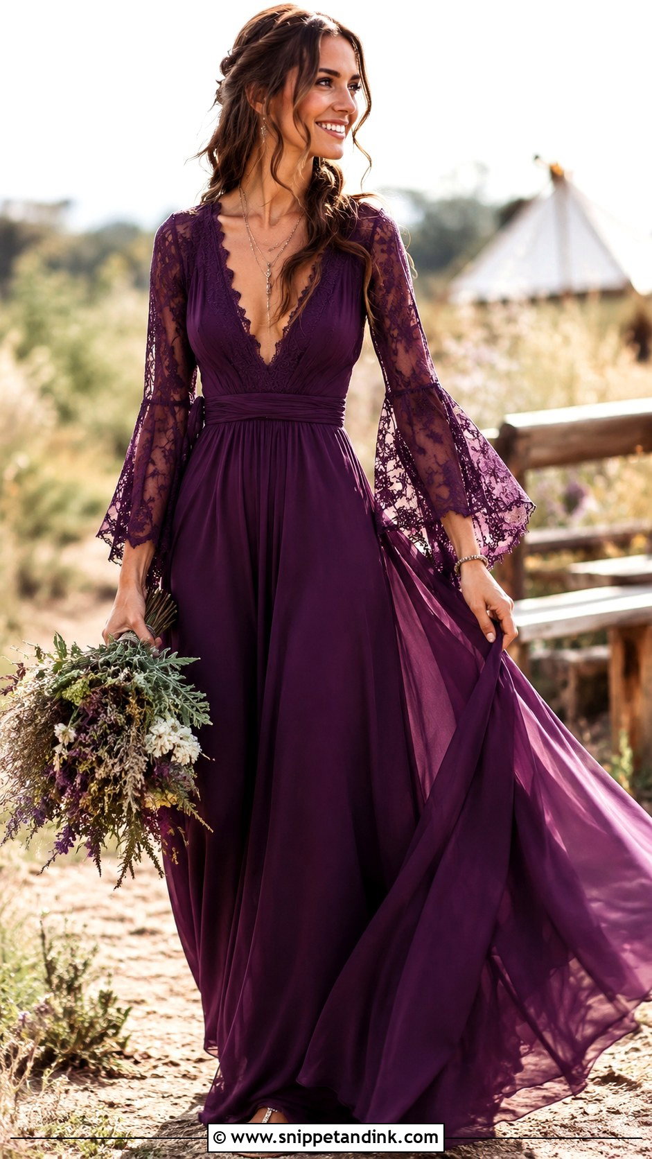 Dark Purple Boho Wedding Dress - Snippet and Ink - 25 Dark Purple Wedding Dress Ideas