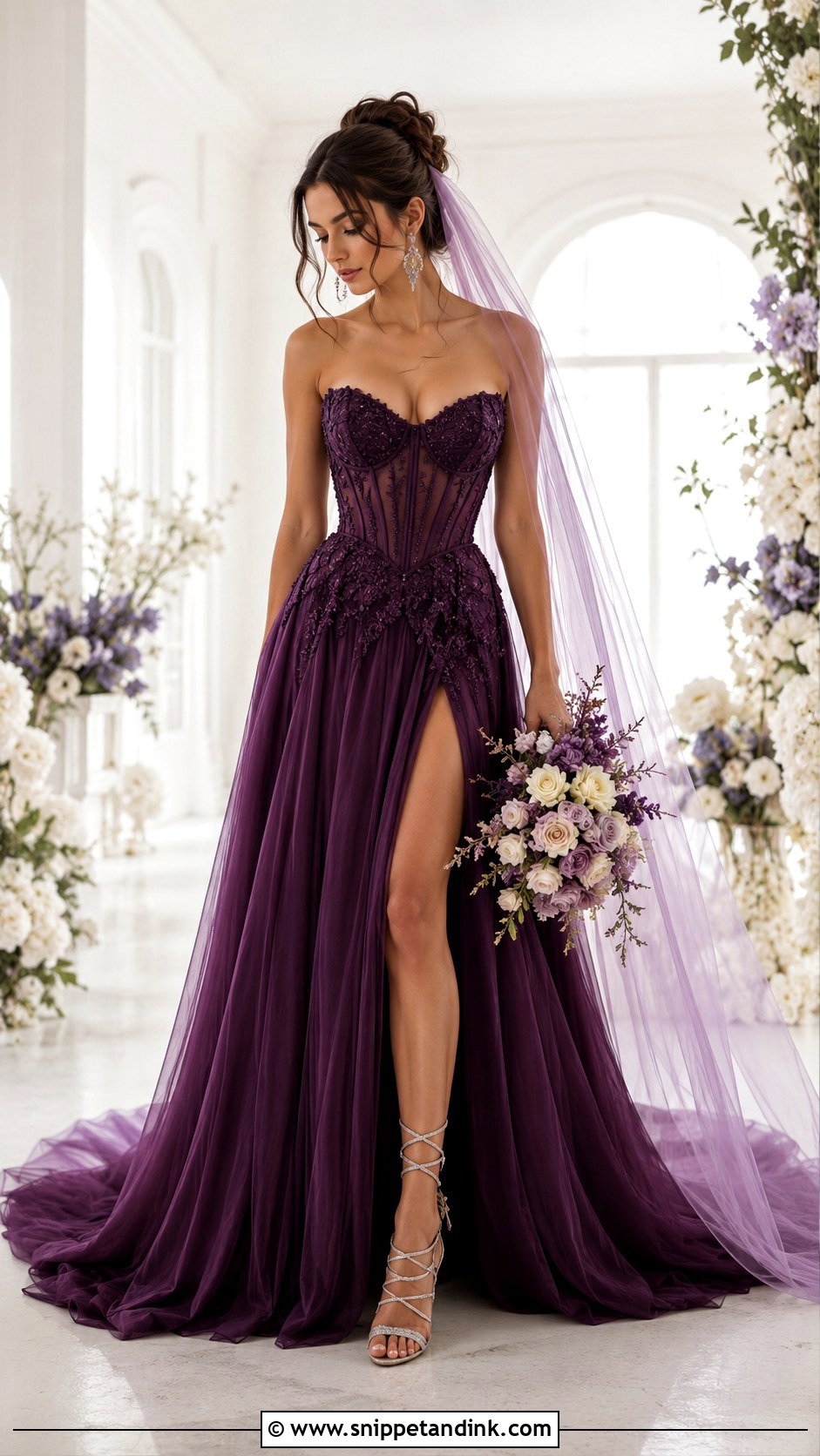 Dark Purple Corset Wedding Dress - Snippet and Ink - 25 Dark Purple Wedding Dress Ideas