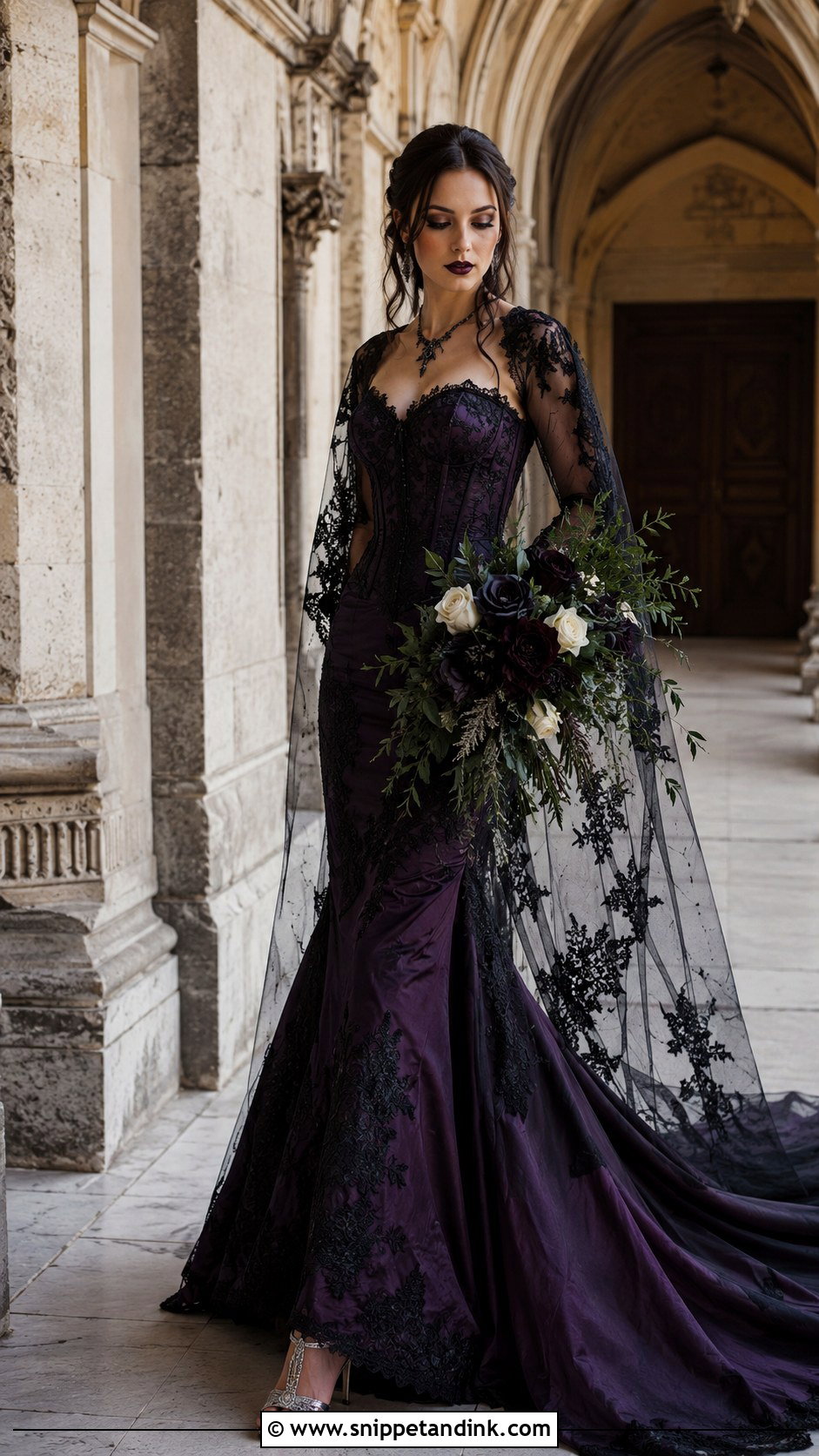 Dark Purple Gothic Wedding Dress - Snippet and Ink - 25 Dark Purple Wedding Dress Ideas