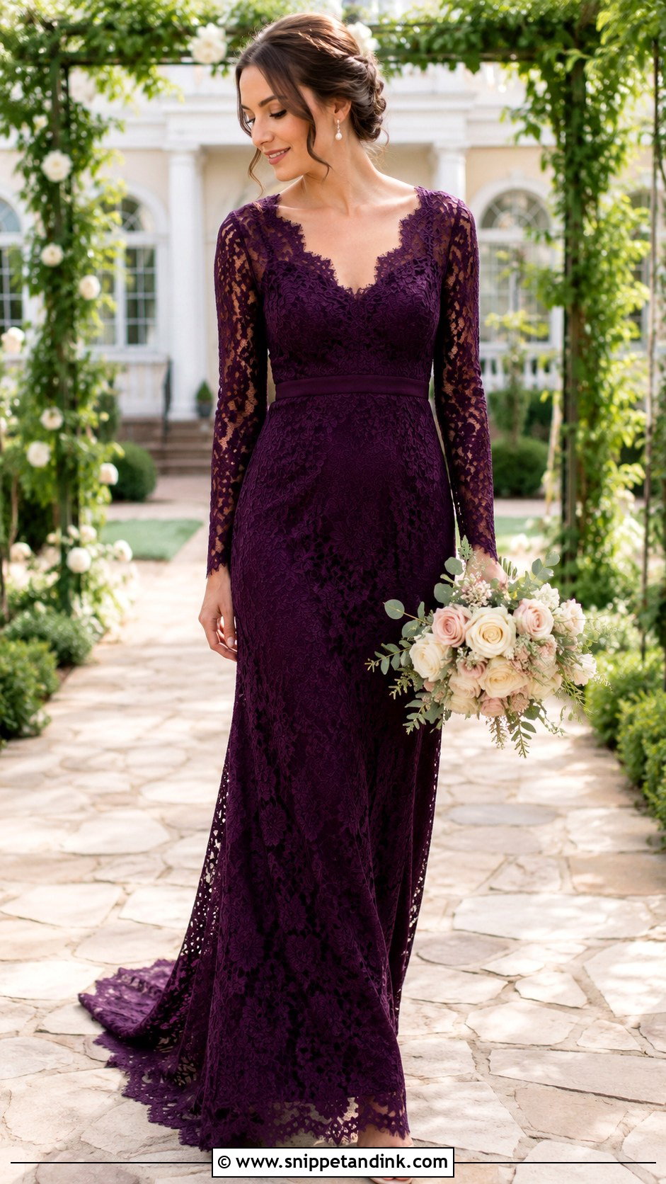 Dark Purple Lace Wedding Dress - Snippet and Ink - 25 Dark Purple Wedding Dress Ideas