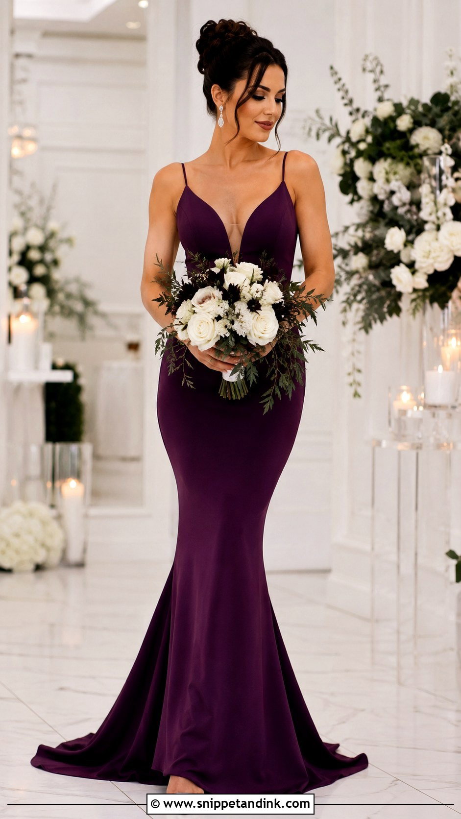 Dark Purple Mermaid Wedding Gown - Snippet and Ink - 25 Purple Wedding Gown Ideas