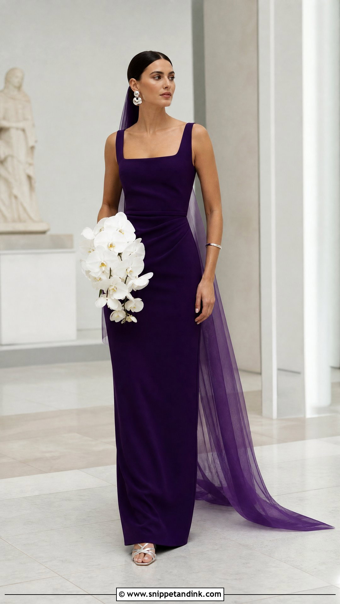 Dark Purple Minimalist Bridal Dress - Snippet and Ink - 20 Purple Bridal Dress Ideas