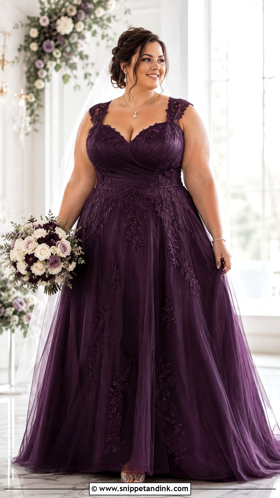 Dark Purple Plus Size Wedding Dress - Snippet and Ink - 25 Dark Purple Wedding Dress Ideas