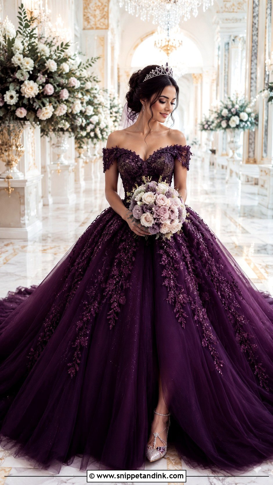 Dark Purple Princess Wedding Dress - Snippet and Ink - 25 Dark Purple Wedding Dress Ideas