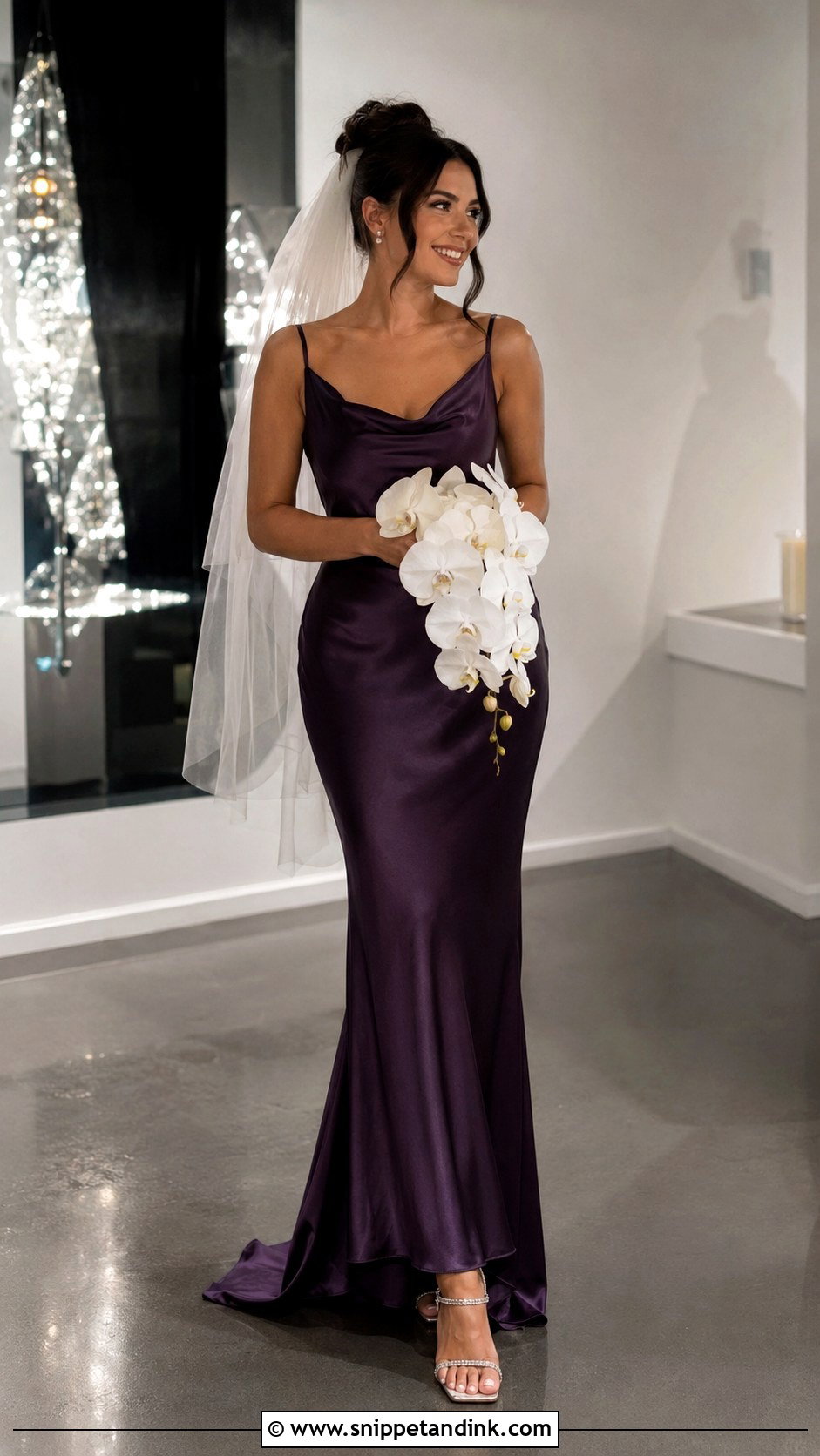 Dark Purple Satin Wedding Dress - Snippet and Ink - 25 Dark Purple Wedding Dress Ideas