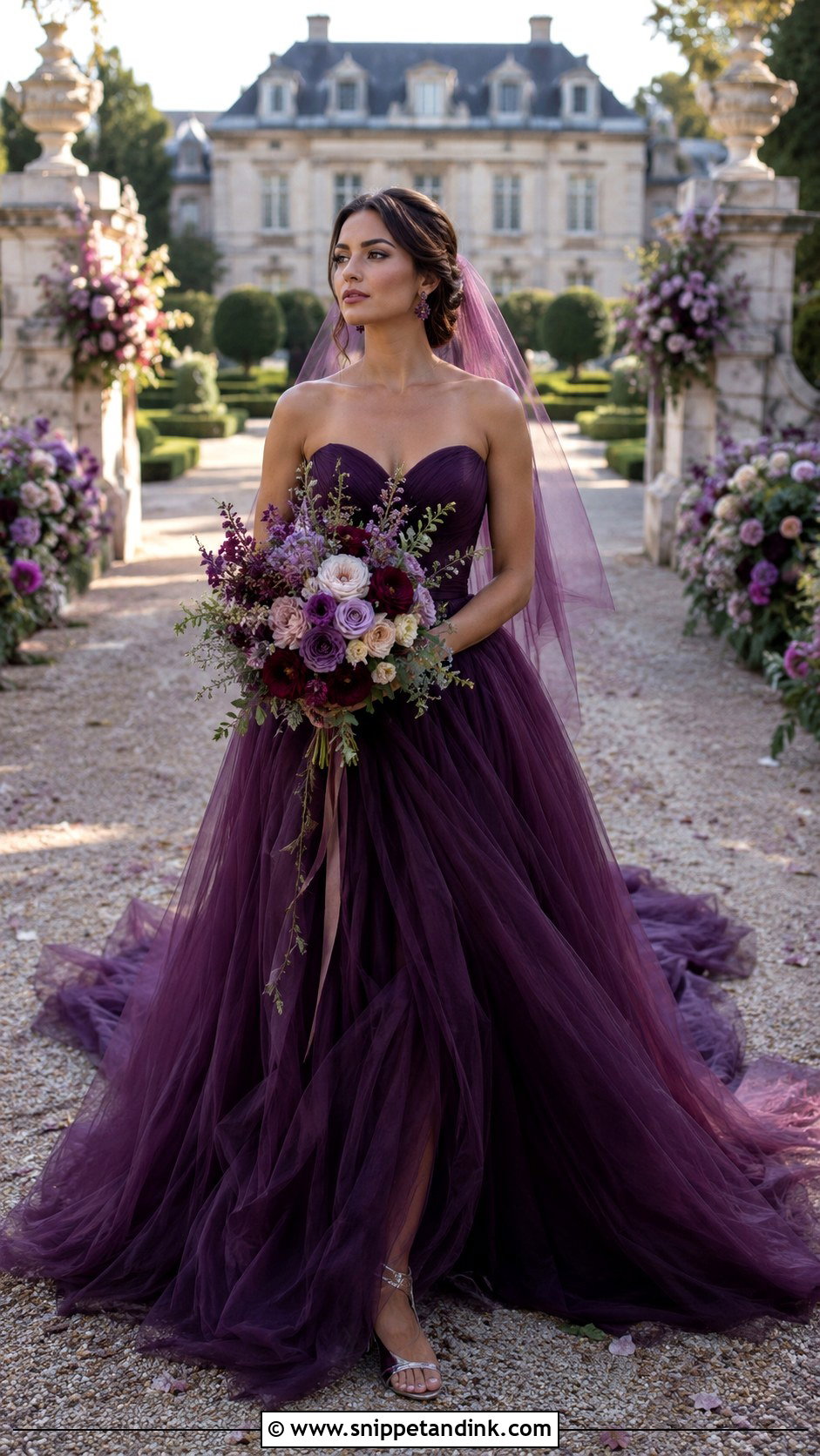 Dark Purple Tulle Wedding Dress - Snippet and Ink - 20 Dark Fairytale Wedding Dress Ideas