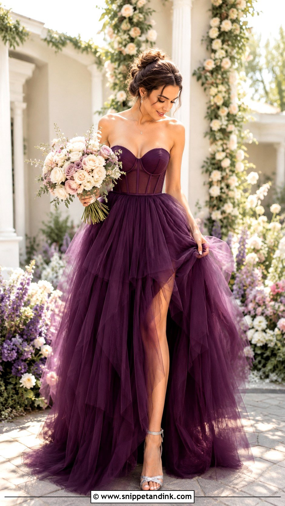 Dark Purple Tulle Wedding Dress - Snippet and Ink - 25 Dark Purple Wedding Dress Ideas