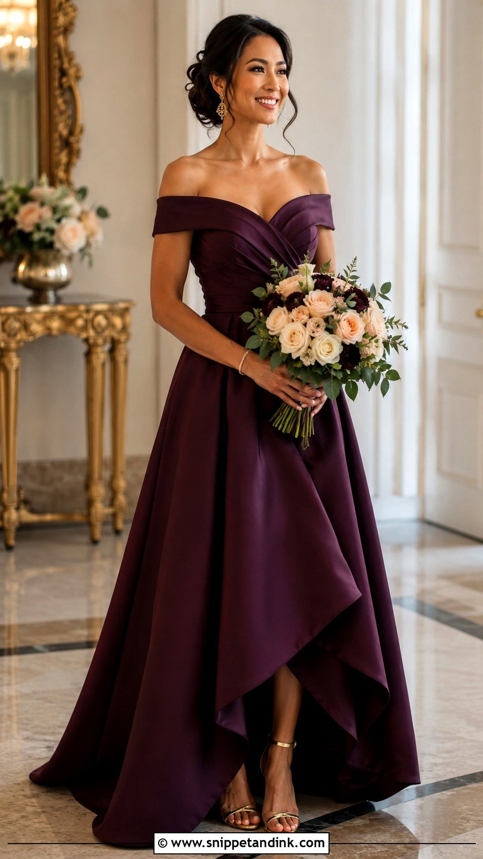 Dark Purple Wedding Dress With Gold Accessories - Snippet and Ink - 25 Dark Purple Wedding Dress Ideas