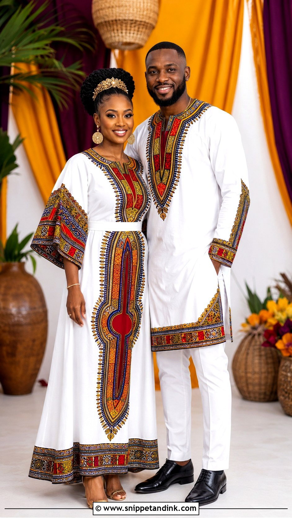 Dashiki Couple Wedding Outfit - Snippet and Ink - 25 Matching African Couple Outfits Wedding