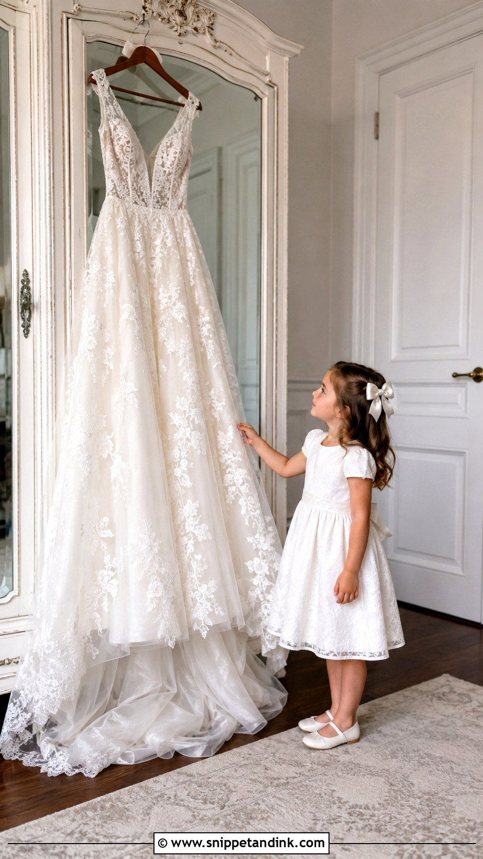 Daughter Beside the Hanging Wedding Dress - Snippet and Ink - 20 Daughter in Wedding Dress Photo Ideas