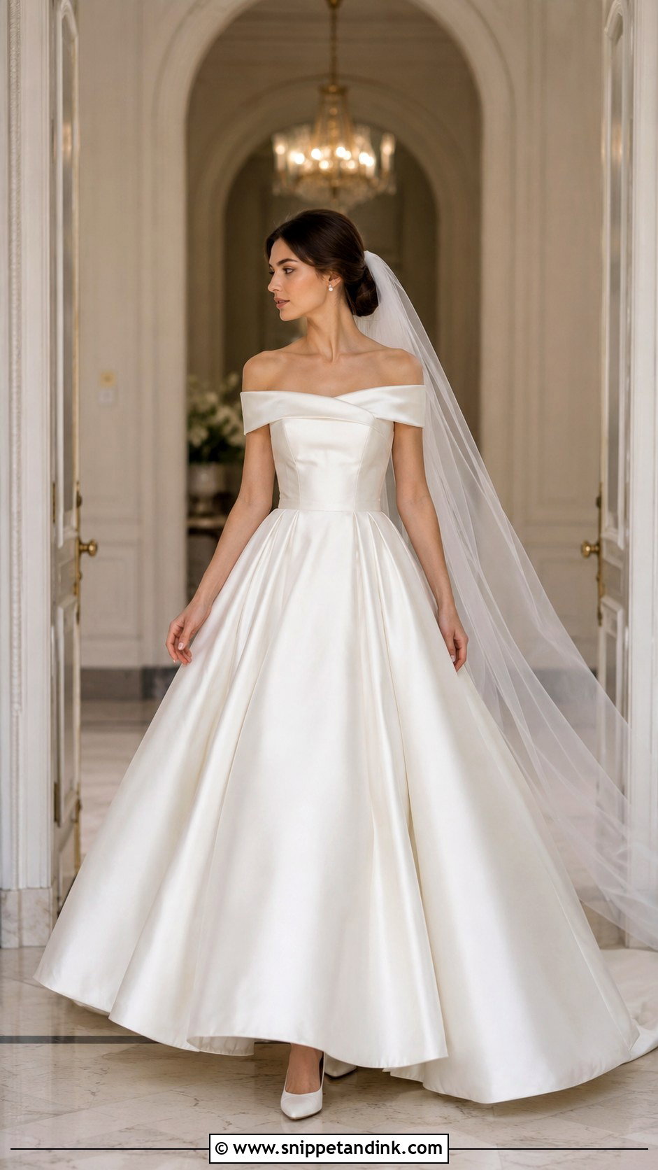 Daughter in Moms Off the Shoulder Wedding Dress - Snippet and Ink - 20 Daughter in Moms Wedding Dress Ideas