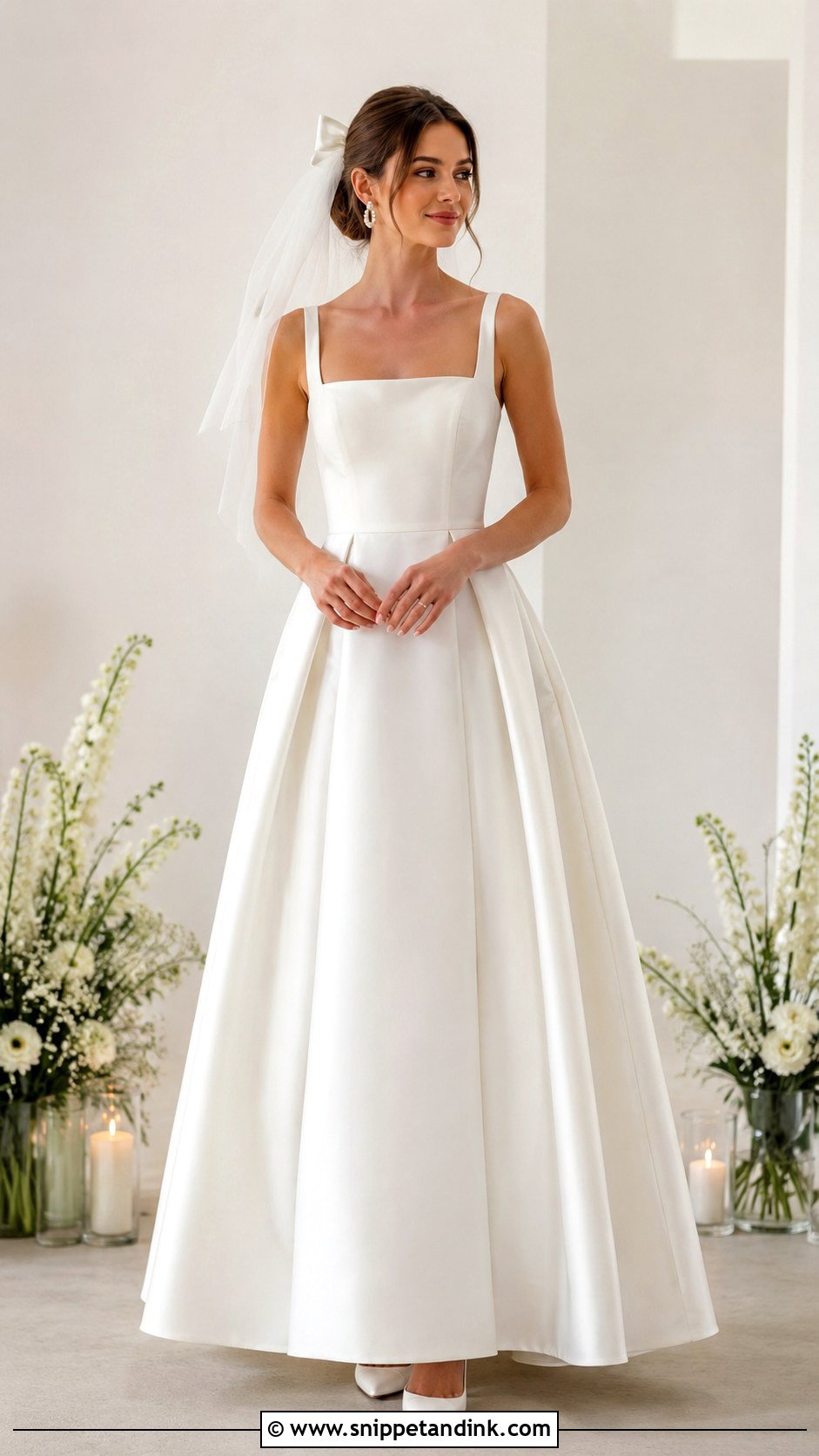 Daughter in Moms Square Neck Wedding Dress - Snippet and Ink - 20 Daughter in Moms Wedding Dress Ideas