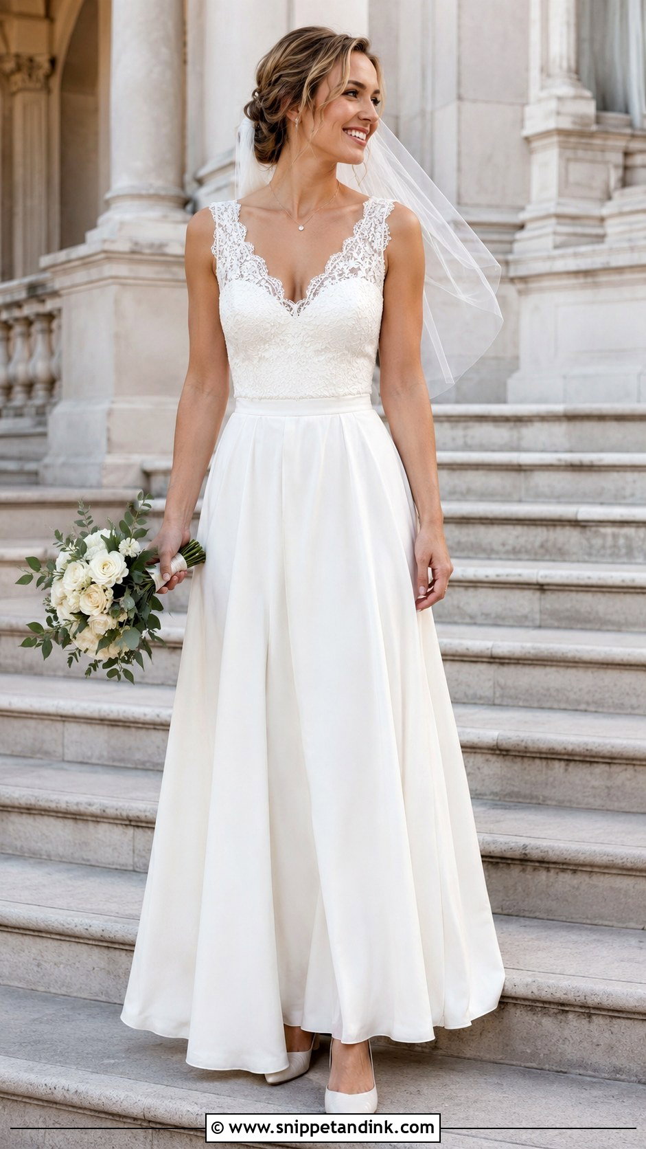 Daughter in Moms V Neck Wedding Dress - Snippet and Ink - 20 Daughter in Moms Wedding Dress Ideas