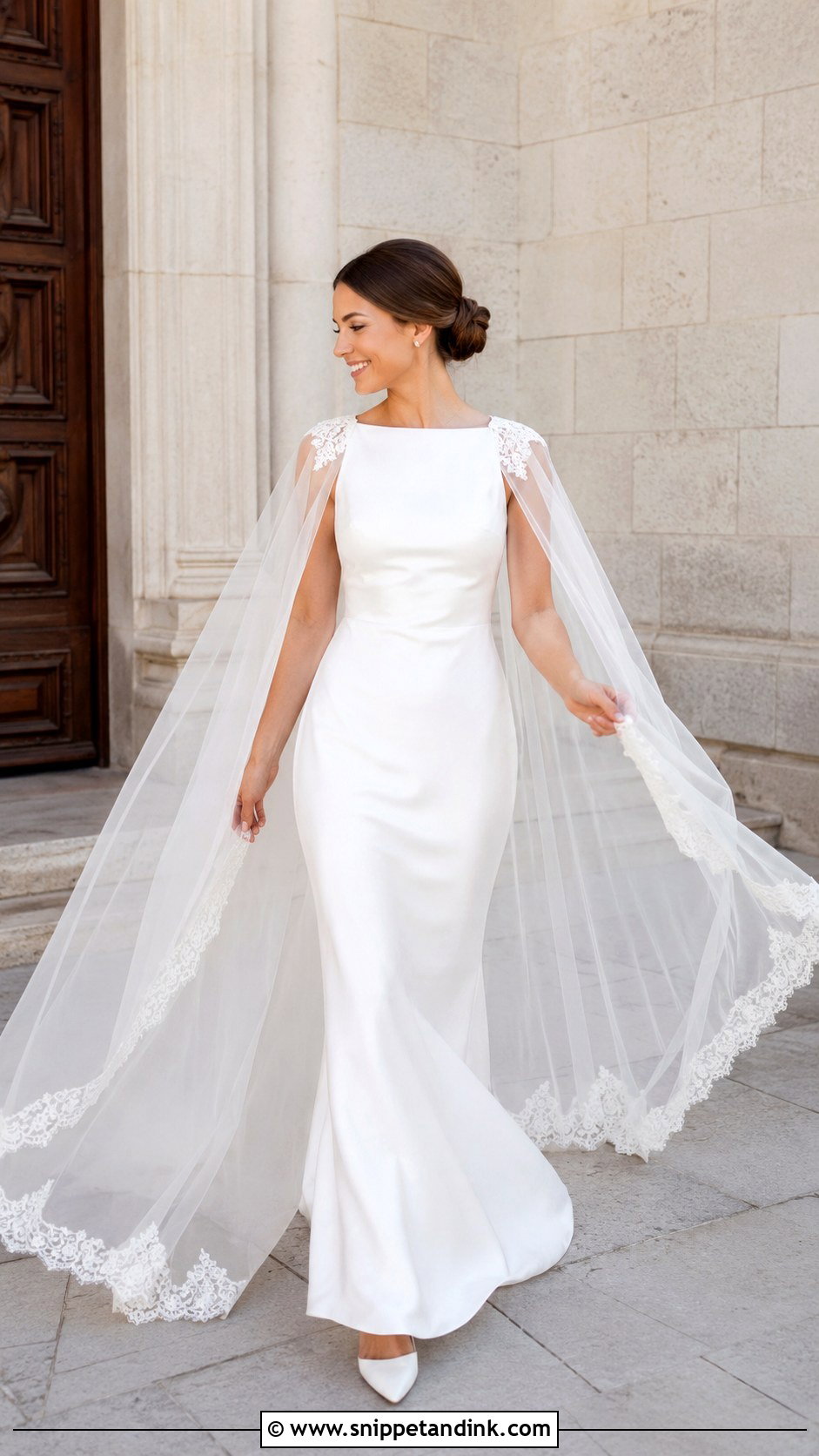 Daughter in Moms Wedding Dress With Bridal Cape - Snippet and Ink - 20 Daughter in Moms Wedding Dress Ideas