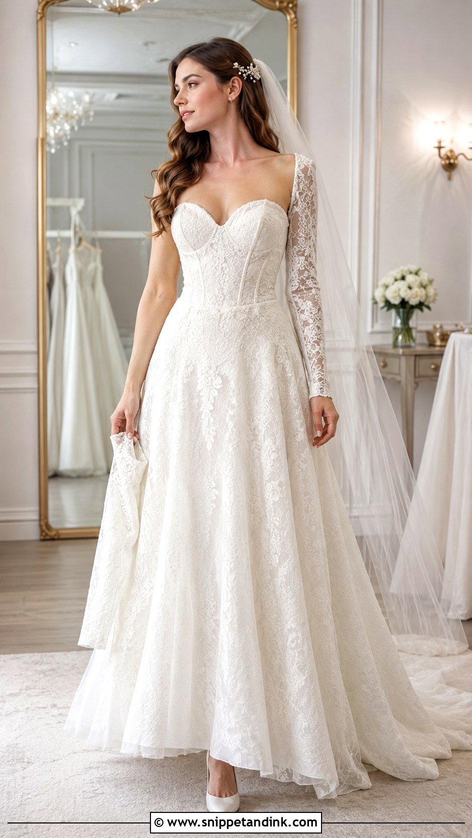 Daughter in Moms Wedding Dress With Removable Sleeves - Snippet and Ink - 20 Daughter in Moms Wedding Dress Ideas