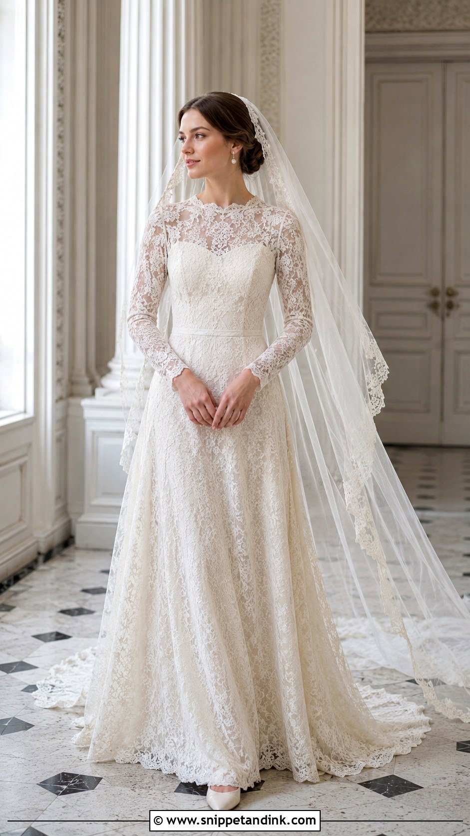 Daughter in Moms Wedding Dress With Vintage Veil - Snippet and Ink - 20 Daughter in Moms Wedding Dress Ideas