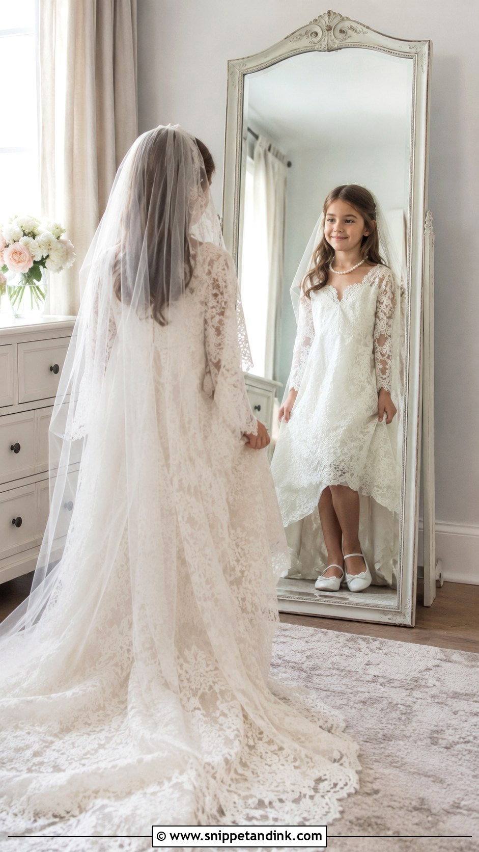 Daughter in Wedding Dress Mirror Photo - Snippet and Ink - 20 Daughter in Wedding Dress Photo Ideas