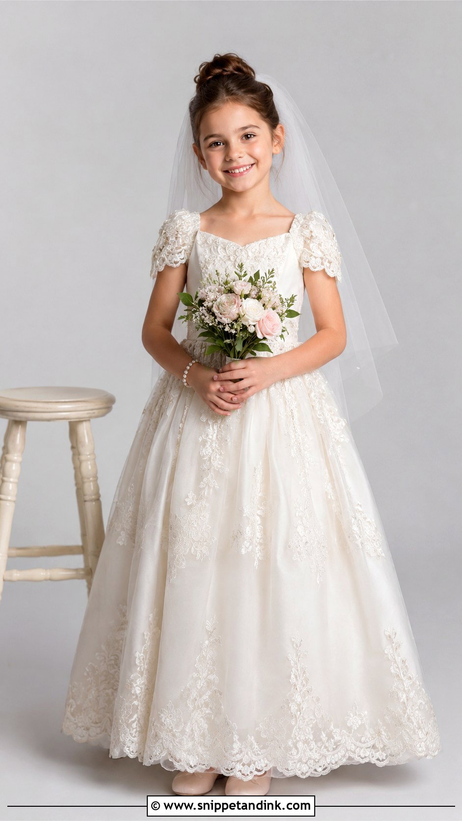 Daughter in Wedding Dress Studio Portrait - Snippet and Ink - 20 Daughter in Wedding Dress Photo Ideas